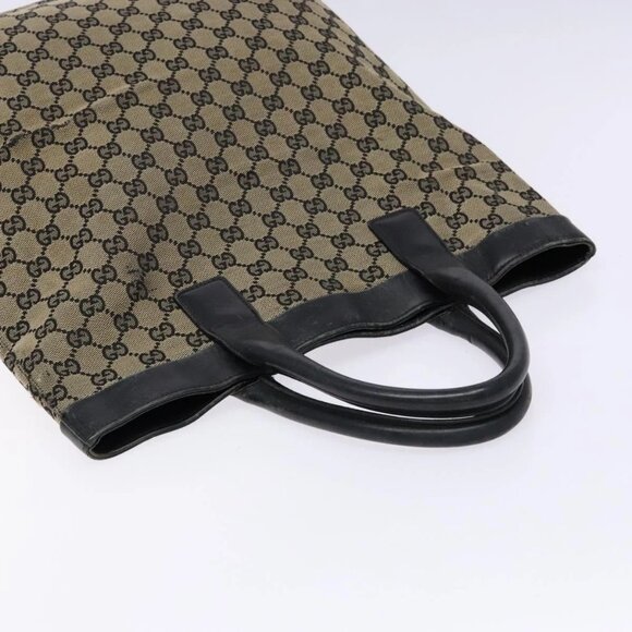 GUCCI GG Canvas Tote Bag Beige Black 002 1121 Auth - Picture 10 of 16